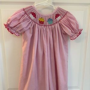 Classic Whimsy smocked cupcake dress size 4T, EUC